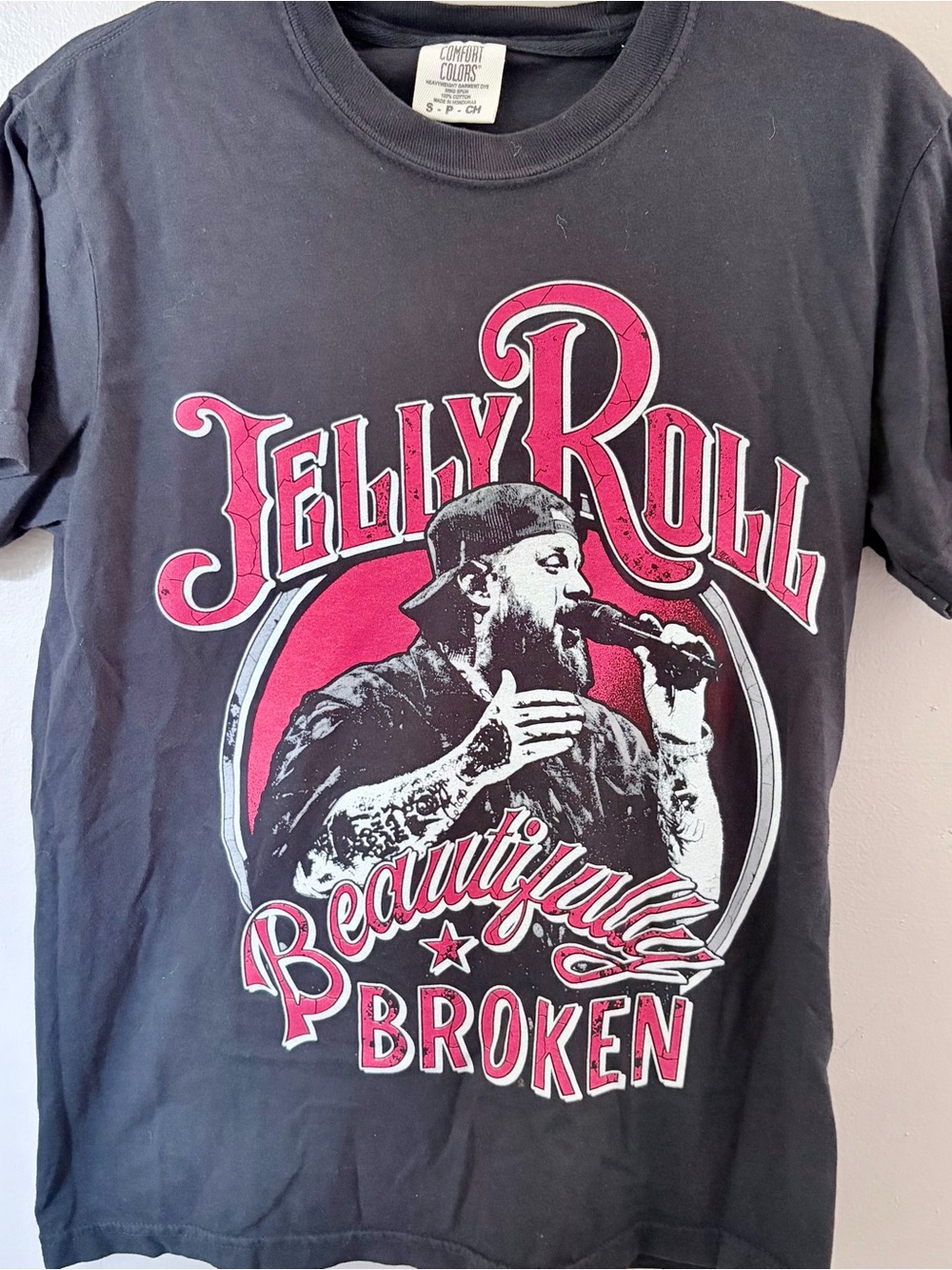 Jelly Roll Shirt Mens Small Black Comfort Colors Concert Tour Graphic Tee